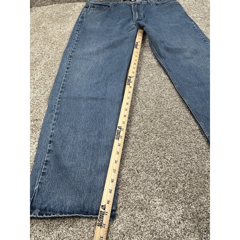 Levis 505 Jeans Mens 42x32 Blue Denim Regular Fit Straight Leg Medium Stone Wash - Picture 3 of 11